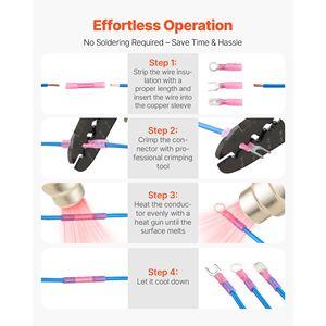 Kit di 320 Connettori Termorestringenti, Terminali Elettrici Impermeabili, Connettori Isolati a Forcella e ad Anello, Accessori per Connessioni - Product Image 3