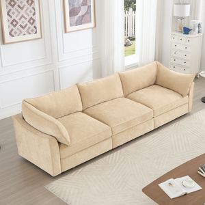 Divano a 3 Posti Ampio e Profondo con Cassetti Estraibili Sotto Ogni Seduta, Eccellente Spazio di Archiviazione per Soggiorno - Product Image 1