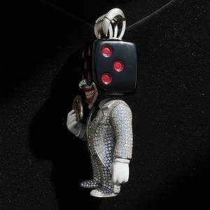 Pendentif pour homme en argent 925, design unique, motif tête de dés de casino, serti de moissanite, bijoux fins, pendentifs et breloques - Product Image 4