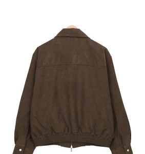 <b>Men's</b> <b>Corduroy</b> Shell Slim Fit Reversible Stand Collar Zip-Up Seamless Soft Bomber <b>Jacket</b> - Product Image 2