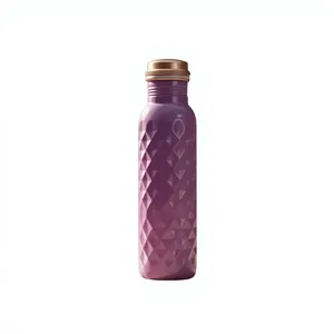 Copper <b>Water</b> <b>Container</b> with Elegant Triangle Pattern Luxury Copper Drinkware for Home Office Travel Gym Yoga Meditation Healthy - Product Image 1