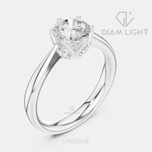 Bague de fiançailles solitaire en or blanc 14 carats avec diamant de laboratoire certifié IGI, taille brillant ronde de 1,13 carat, bijoux fins - Product Image 2