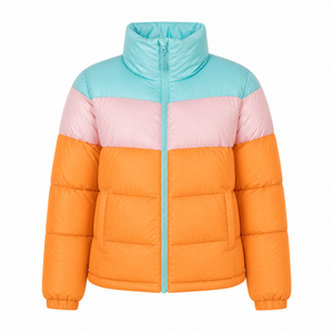Veste d'hiver matelassée à contraste multi-couleurs de haute qualité, manteau à capuche, dernière tendance, coupe-vent, imperméable, respirante, chauffante pour l'extérieur - Product Image 5
