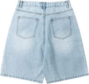 Pantalones Cortos de Mezclilla Holgados para Hombre, Estilo Vintage, Pierna Ancha, Jorts Y2K, Streetwear, Hip Hop, Casual - Product Image 4