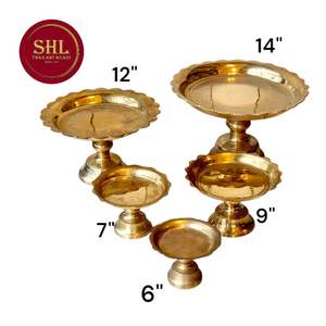14 "laiton malais de plateau de piédestal de Thaïlande - Product Image 5