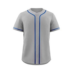Custom Baseball Jersey Gradient Blue Pink Short Sleeve Button Front Unisex Adult Sport Apparel Breathable <b>Polyester</b> - Product Image 2