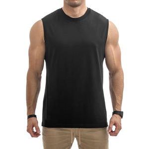 High Quality SpandexPolyester Gym Tank <b>Top</b> Sleeveless Athletic Heat-Transfer Printed Custom Logo Neck <b>Black</b> Men's Quick Dry - Product Image 1