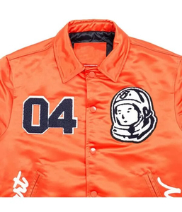 Men Brown Satin Varsity <b>Jacket</b> Snap Button Baseball Bomber <b>Jacket</b> Casual Streetwear Outerwear - Product Image 5