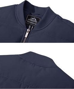 Chaqueta de bombardero de invierno personalizada para hombre, acolchada, con cremallera completa, a prueba de viento, abrigo cálido, chaqueta deportiva informal de trabajo - Product Image 3