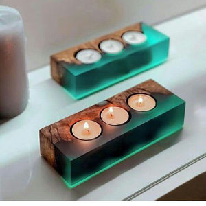 Portavelas Decorativo de Resina Hecho a Mano, Ecológico e Impermeable, Centro de Mesa para Comedor, Actividades Religiosas y Decoración - Product Image 4