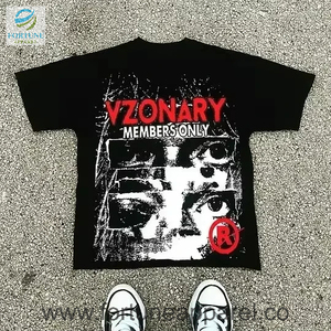 เสื้อยืดสีขาวสำหรับผู้ชาย,เสื้อยืดสีขาวพิมพ์ลายตัวอักษรแขนสั้นคอตั้งโลโก้ส่วนตัว - Product Image 1