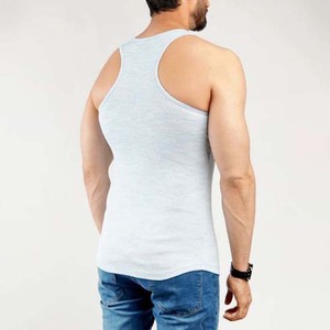 High Quality Blank Workout Tank Tops Gym Fitness 100% Cotton Polyester Summer Streetwear Men's Clothing Plus Size Tank Tops - Product Image 5