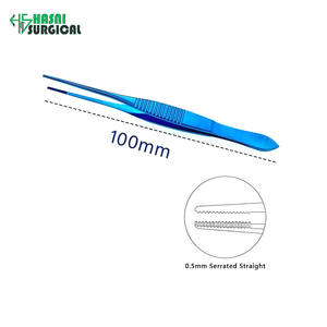 Pinzas de Acero Inoxidable para Tejidos, Curvas y Serradas de 0.5 mm, Juego de Instrumentos Manuales Quirúrgicos Oftálmicos - Product Image 5