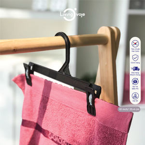 Lot de 10 cintres en plastique de 10 pouces avec pinces (sans coussinets en caoutchouc) – Organisateur de garde-robe durable moulé par injection – OEM disponible - Product Image 3