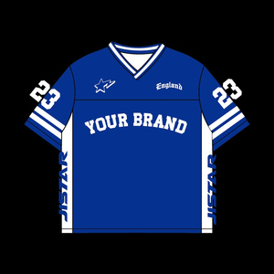 เสื้อยืดอเมริกันฟุตบอลไซส์พลัสปรับแต่งได้ ระบายอากาศ แห้งเร็ว ต้านเชื้อแบคทีเรีย แขนกุด โพลีเอสเตอร์ 100% พิมพ์ลายดิจิตอลด้านหน้า - Product Image 4