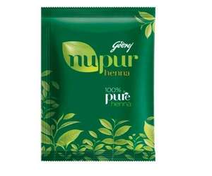 Poudre de henné pur Godrej Nupur, 100 % naturel, colorant capillaire Mehandi, cosmétique à base de plantes, soin ayurvédique pour les cheveux et les mains. - Product Image 1
