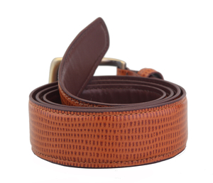 Ceinture en cuir véritable avec logo personnalisé imprimé, légère, texture douce, ceinture en cuir raffiné pour un look business décontracté - Product Image 2