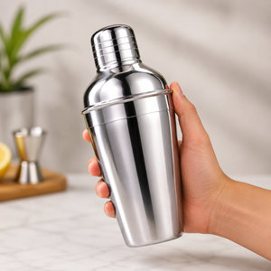 European 750ml Food Grade Stainless Steel Cocktail Mixing <b>Bottle</b> Bartender <b>Shaker</b> | Dishwasher Safe for Weddings Home Bars - Product Image 3