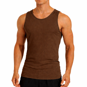 Men's <b>Green</b> Sleeveless O-Neck <b>Tank</b> <b>Top</b> Breathable Knitted Solid Color Casual Style 100% Polyester - Product Image 4