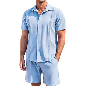 Ensemble chemise et short décontractés pour homme, imprimés, été, vacances, style hawaïen, chemises unies pour homme - Product Image 2