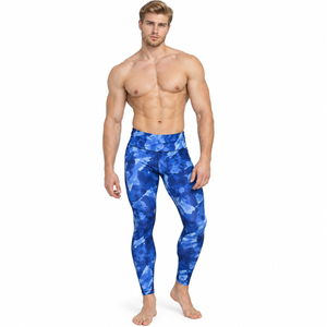 Sublimation Printed Yoga <b>Leggings</b> Men <b>Low</b> Elastic <b>Waist</b> Workout Tights 100% Spandex Breathable Base Layer Pants Men Gym <b>Leggings</b> - Product Image 2
