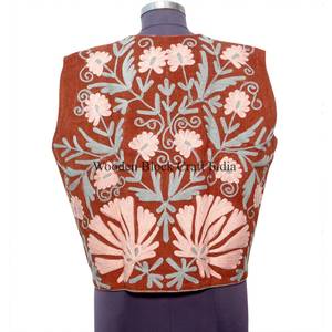 Chaqueta informal de verano/invierno para mujer, estilo indio, de algodón cotrize con bordado floral, con chaleco sin mangas para dama de honor. - Product Image 3