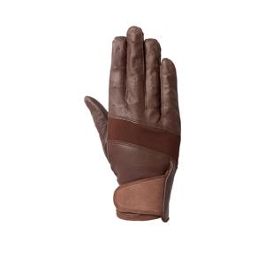 Gants d'équitation en cuir véritable pour homme, couleur unie marron, fermeture auto-agrippante, coupe classique, usage équestre 2026 - Product Image 3