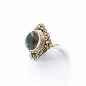 Anillo de Labradorita de Moda 2023, Anillo de Plata de Ley 925 Vintage, el Más Vendido, para Bodas y Fiestas - Product Image 2