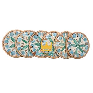 Vietnam Hot Sale <b>Kitchen</b> <b>Accessories</b> Colorful Round Rattan Coasters Heat-Resistant Household <b>Decorative</b> Cup Mats - Product Image 1