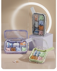Portable <b>7</b>-Compartment Pill Storage Organizer With Clear Lid And Colorful <b>Tablet</b> Compartments For Daily Medication Management - Product Image 1