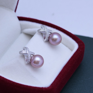 Fashionable & Simple S925 <b>Silver</b> <b>Stud</b> <b>Earrings</b> <b>for</b> <b>Women</b> Freshwater Pearl 7-8mm Round with Strong Light Almost Flawless - Product Image 2