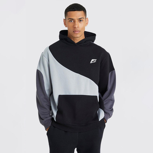 Sweat-shirts pour hommes OEM, coupe oversize, color block, en molleton épais 100% coton, avec impression de logo personnalisé, épaules tombantes, color block - Product Image 1