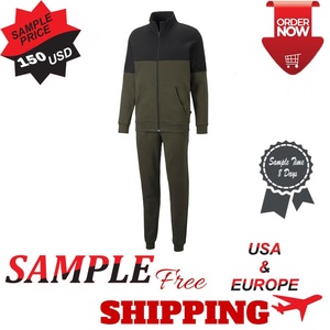 Chándal con bloques de color para hombre, sudadera con cuello alto y cremallera completa, con bolsillos laterales y pantalones a juego, ropa informal de otoño - Product Image 6