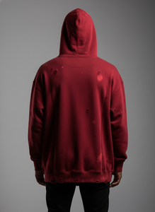 Custom Oversized Distressed Acid Wash Hoodie Men 100% Cotton Heavyweight Ripped Raw Hem Streetwear Vintage Hip-Hop Pullover - Product Image 2