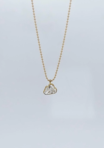 Collier pendentif en zircone cubique en forme de cœur, plaqué or 18 carats, chaîne à perles en alliage, bijoux classiques pour tous les jours, unisexe - Product Image 1