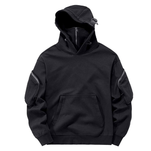 men techwear <b>hoodie</b> with utility pockets and <b>lightweight</b> fabric for modern streetwear fashion mens techwear <b>hoodie</b> - Product Image 1