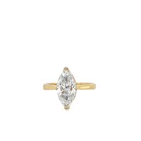Bague de Mariage Moderne en Or 10 carats avec Diamant de Laboratoire Marquise 3 carats, Certificat IGI, Pureté VVS2, Couleur E, Design Minimaliste