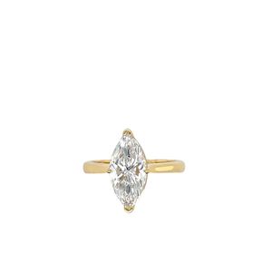 Modern 10KT Gold Marquise Lab Grown <b>Diamond</b> <b>Ring</b> 3CT Center Stone Bridal <b>Ring</b> - Product Image 2