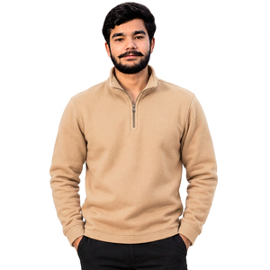 Sweat-shirt demi-zip en gros, sweat-shirt demi-zip d'hiver, sweat-shirt demi-zip personnalisé, coupe oversize - Product Image 3