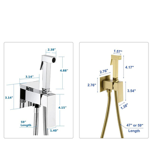 <span class=keywords><strong>Kit</strong></span> <span class=keywords><strong>de</strong></span> pulvérisation bidet chaud/froid noir mat avec mitigeur en laiton, ensemble shattaf portable en acier inoxydable haute pression pour toilettes - Product Image 3