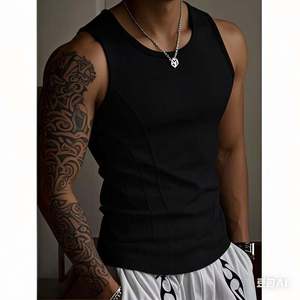 Camiseta sin Mangas Personalizada para Hombre, de Spandex/Poliéster, Cuello Redondo, Color Sólido, Ecológica, de Secado Rápido, Transpirable, Informal, para Entrenamiento - Product Image 6