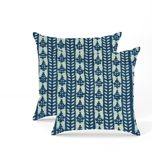 ปลอกหมอนอิงผ้าฝ้ายพิมพ์ลายดอกไม้สีคราม ทำมือ ปลอกหมอนตกแต่งสไตล์โบฮีเมียน ของตกแต่งบ้าน - Product Image 6