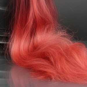 Casco de Dragón con Extensión de Pelo Rojo, Armadura de Acero Inoxidable Niquelado Negro, Temática de Hadas, Hecho a Mano - Product Image 6