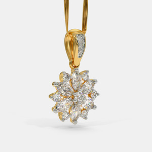 Collar con Colgante de Diamante Cultivado en Laboratorio con Diseño Floral de Copo de Nieve en Oro Amarillo - Product Image 3