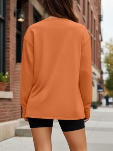 Camiseta de Manga Larga para Mujer, 100% Algodón, Cuello Redondo, Informal, Básica, con Logotipo Personalizado, Lisa, Blanca, a la Moda, OEM, ODM - Product Image 6