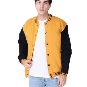 High Quality Custom Canvas Men's Jackets New Stylish Versity Casual Wear with <b>Stand</b> Collar Wholesale Sale - Product Image 1