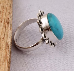 Handcrafted 925 Sterling <b>Silver</b> Amethyst Classic Bezel Setting Vintage Oval Gemstone Sunburst Sawtooth Border <b>Statement</b> <b>Ring</b> - Product Image 6