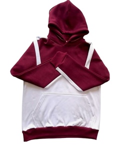 Survêtements unisexes 100% coton polyester avec col à capuche et poignets côtelés, survêtements unis personnalisables, survêtement pour homme grande taille - Product Image 2