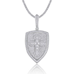 Colgante de Moissanita Cruzado, Chapado en Oro sobre Plata, Color D, VVS, Brillante, Estilo Hip Hop, Joyería Unisex, Collar que Pasa la Prueba del Diamante - Product Image 2