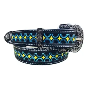 Genuine Leather Waist Real Lady Men's Western Floral Belts made of high quality brazilian cow leather